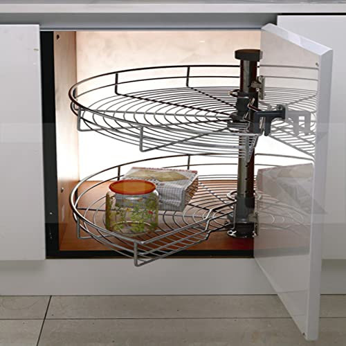 Sindipanda Küchen Drahtkorb 270 ° Drehkorb Karussell Schrank 71cm Drehboden Eckschrank Küche Schublade Drahtkorbschublade Unterschrank,62.5x16.5X 62Cm