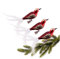 com-four® 3X Vogel auf Clip - glänzende Vögel mit Langen, weißen Schwanzfedern - Zierschmuck für die Wohnung - Raumdeko mit kleinen Pailletten