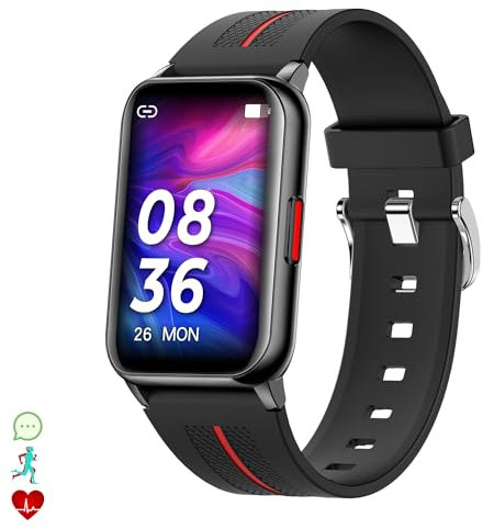 DAM Brazalete Inteligente H76 con Monitor de tensión y O2. Sumergible, Monitor meteorológico y notificaciones de apps. 4,6x0,9x3,1 Cm. Color: Negro