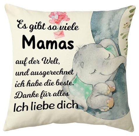enithElite Geschenke Für Mama,Muttertagsgeschenk,Geburtstagsgeschenk Für Mama,Kissenhülle 45x45cm,Lustige Kissenhülle,Danke Mama Geschenk,issenbezüge Set Kissen Fall für Sofa Schlafzimmer,Kissenbezug