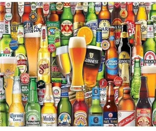 Yeecer Bier Malen nach Zahlen Erwachsene mit Rahmen Malen Nach Zahlen Kits DIY Ölgemälde Leinwand Gemälde Set mit Pinsels und Farbe Acryl Malerei für Erwachsene Geschenk für Home Deko,50x65cm