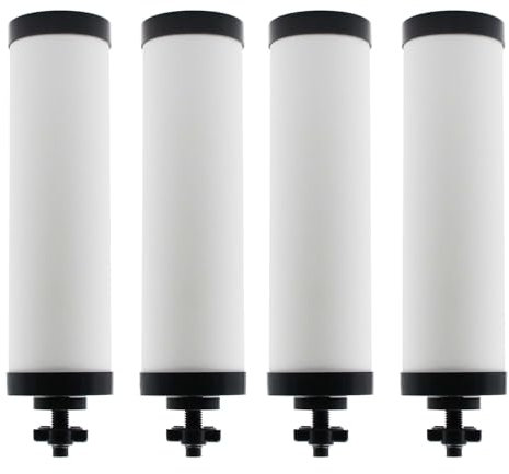 Filtro in ceramica Renami di ricambio per filtri a carbone attivo nero BB9-2®, compatibile con Berkey® Travel, Large, Royal, Crown Series, filtri di pulizia ripetibili, confezione da 4