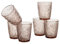 Baroni Home Set 6 pz di Bicchieri in Vetro Decorati con Rifiniture in Rilievo da 30 CL, Lavabili in Lavastoviglie, 8x8x10 cm, Cipria Foglie