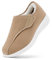 FitVille Damen Hausschuhe Pantoffeln Warm Weit Gefüttert Slip On Slipper Winter für dicke Füsse 38.5 EU Weit Mokka