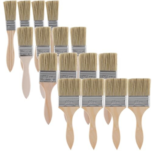 ASelected 20Pcs Chip Paint Brushes 2.5, 2, 1.5 and 1 inch Sizes, Professional Wooden Handle Paintbrush Wall Trim House Touch-up Stain Brushes SetFor Paint, Stains, Varnishes, Glues and Home DIY
