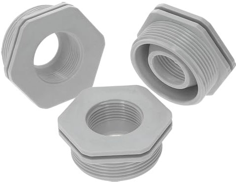 Kalitec G6292003 Reduction PG29/PG16 Plastic Light Grey I Reducer Cable Gland Hexagonal I PG16 Female Thread I PG29 Male Thread I IP68 Pack of 3