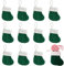 12 Stück Mini Weihnachtsstrümpfe Weihnachten Bestecktasche Besteckhalter, Gestrickte Weihnachtsstrumpf Nikolausstiefel Zum Befüllen, Hängende Strümpfe Besteckbeutel Tischdeko Für Weihnachtsdeko (Grün)