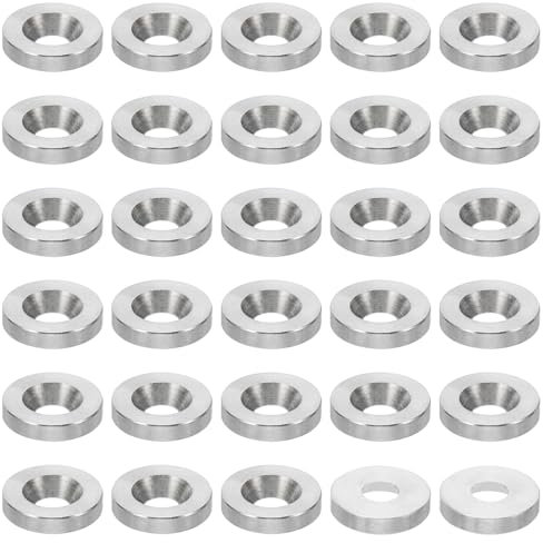 PATIKIL Rondelle Fraisée M3 Finition, 30Pcs 10mm de Diamètre 2mm de Hauteur Solide Acier Inoxydable 304 CNC Rondelle en Forme de Tasse à Tête Plate pour Constructions