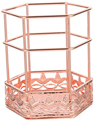 TOGEVAL Makeup Pinselhalter Im Eleganten Roségold-design Multifunktionale Aufbewahrung Für Schreibtisch Und Büro Stilvoller Stiftehalter Für Kosmetik Und Schreibwaren Für Ordnung Und
