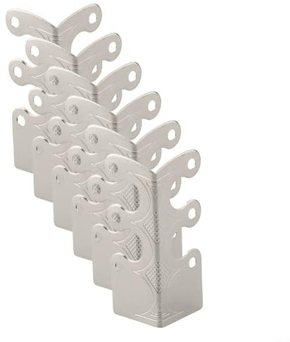 Entgoinggo 6 x Sockelleisten-Eckenschutz, Vintage-Kantenschutz, Eckabdeckung, dekorativ, Wand-Eckenschutz für Bilderrahmen, Tische, Schrank, Möbel (Silber)