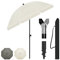 Laneetal Sombrilla para Playa φ155 cm, Parasol Inclinable Jardin UPF 50+, Parasol Ajustable en Altura y Portátil con Bolsa Transporte, para Playa Jardin Piscina Balcon, Beige