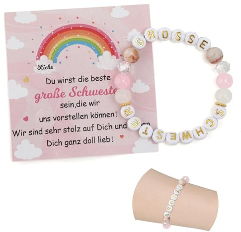 Yritioa Geschenk Einschulung Mädchen,Schulkind Armband,Taufgeschenke Für Mädchen,Schwester Geschenk,Armband Kommunion