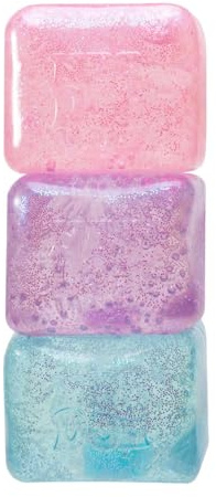 NeeDoh Glitter and Glow Nice Cube | Glittery Ice Cube Squishy Toys for Anxiety Relief | Stress Balls for Adults & Kids Age 3+| Sensory Fidget Cubes | Great Stocking Fillers