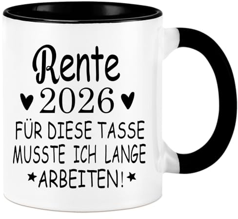 Diztoud Renteneintritt Geschenk Männer, Rentner Geschenk Mann, Ruhestand Geschenke für Männer, Geschenke zum Ruhestand, Rente 2026 Tasse, Geschenkideen Abschiedsgeschenk Kollegen, 325ml Kaffeetasse