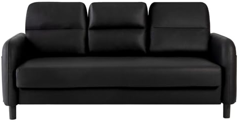 Loveseat Ledersofa – Stilvolle 2-Sitzer-Couch mit Armlehnen für Wohnzimmer, wenig Platz freundlich und Design für Komfort