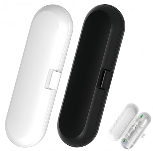 Heyumybit 2 Stück Elektrische Zahnbürsten-Etui Reiseetui,Elektrische Zahnbürstenbox für Philips Serie für Arbeits,Geschäftsreisen,Familie Reisen,Outdoor Camping Plastic Travel Toothbrush Case