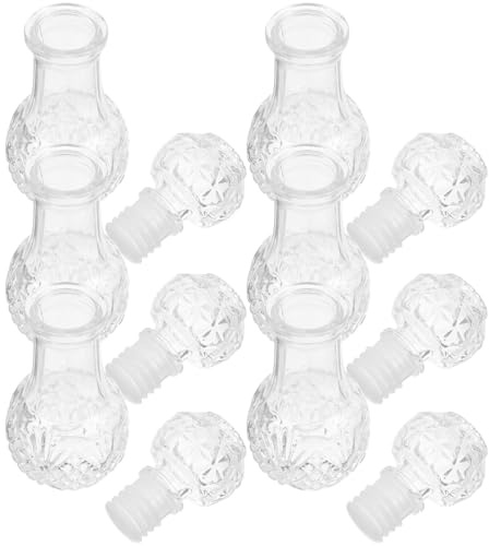 BESPORTBLE 6Pcs 50Ml Glass Whiskey Vessel Set with Cork Stopper, Mini Liquor Decanter Bottles for Wedding, Wine Aerator and Whisky Dispenser, Handmade Crystal Container for Travel and Home