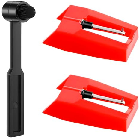 3 PCS Universal Record Player Needle with Cleaning Brush, Record Player Needles Replacement, Turntable Replacement Needles, Compatible with Crosley, Victrola ION Vinyl Players Phonograph
