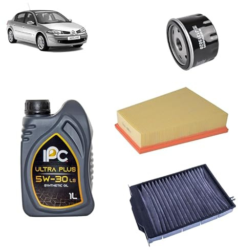 Kit tagliando 3 filtri + 5L olio 5W-30 IPC LS compatibile con Renault megane ii 1.5 DCI Gasolio 2002-2010