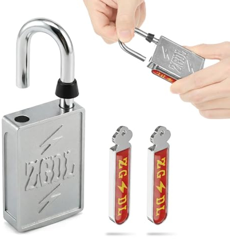 Magnetisches Vorhängeschloss ohne Schlüsselloch, IP67 Wasserdicht Magnetschloss mit 2 Magnet-Schlüssel, Zinklegierung Vorhängeschlösser für Spind, Gartenhaus, Keller, Werkzeugkasten, Schwarz