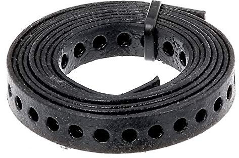 Alberts 334123 Nastro forato, con o senza box di srotolamento, rivestito in plastica nera, larghezza 12 mm, lunghezza 1,5 m