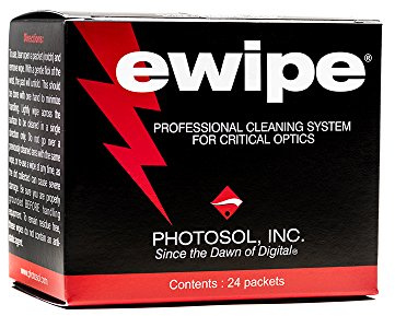 E-Wipe Camera Lens Cleaning Pads - Non-Abrasive Wipes with Professional Cleaning Solution Designed for Optic Electronics — Great for SLR, DSLR, Cameras, Lenses and High-End Optics. (24 Pack)
