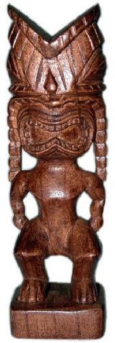 Tiki handgeschnitzte Statue aus Holz, hawaiianischer Gott Ku