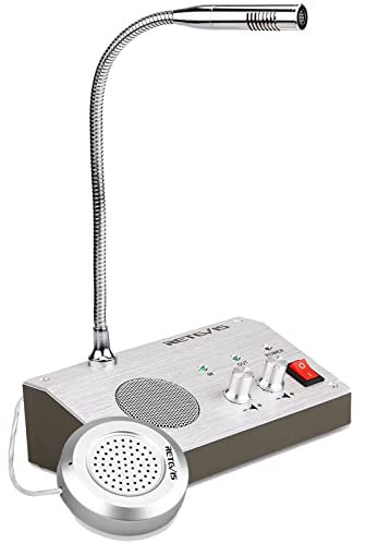 Retevis RT9908 Système D'interphone de Fenêtre Bidirectionnelle, Orateur de Fenêtre, Système D'interphone de Bureau, Haut-parleurs, Adapté à Hôpital, Banque, Points de contrôle de l'immigration