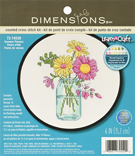 Dimensions Maße Sommer Blumen Kreuzstich-Set, 72–74550 Verschieden One Size