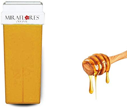Patrone Refill mit Azulen für Wachspatronen Haarentfernung Wachs für die Haarentfernung. liposoluble Schärfen für – Miraflores Original Made in Italy 100 ml 24pz (Natürlicher Honig)