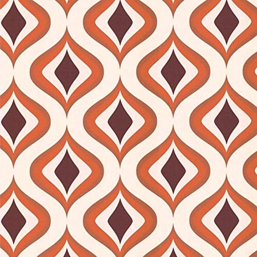 Superfresco Easy Retro Geometric Orange Wallpaper | Paste The Wall | Orange Geometric | Eco-Friendly