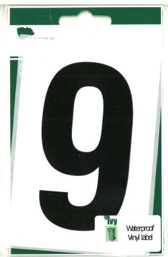 Num�ro de poubelle � roulettes Noir 9