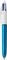 BIC - 1 Stift 4 Farben Glanz - weiß/metallisch blauer Schaft - 4 klassische Farben