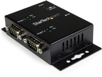 StarTech.com ICUSB2322I - 2 Port Industrial Wall Mountable USB to Serial Adapter Hub with DIN Rail Clips