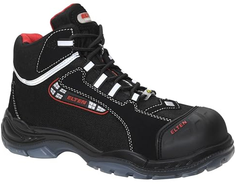 ELTEN Sicherheitsschuhe SANDER Pro ESD S3, Damen und Herren, Textil, Kunststoffkappe (leichter als Stahlkappe), leicht, sportlich, Schwarz/Rot, Größe: 38