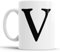 Faithful Prints Alphabet Mug Letter Mugs Initial Coffee Cup Birthday Fathers Day Gift (Letter V)