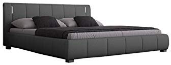 Sedex Luna Polsterbett 140x200 cm Doppelbett/Bett/Designerbett inkl. LED/Kunstleder grau