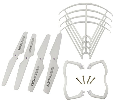 Sharplace 4 STK. Ersatz Propeller 4pcs Propeller Schutzrahmen + 2 STK. Landgestell, Ersatzteil Kit für X5 X5C X5C-1