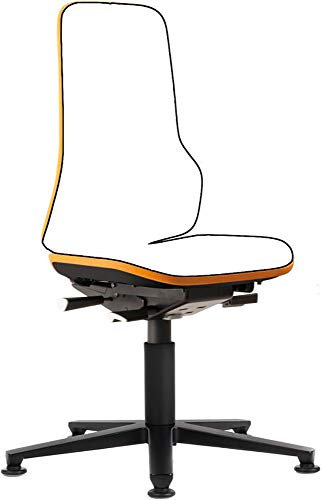 Interstuhl bimos Arbeitsstuhl Neon Basisstuhl mit Gleiter Flexband orange Sitzhöhe 450-620 mm ohne Polster
