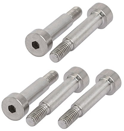 sourcingmap Bullone a spalla esagonale in acciaio inox 304, diametro spalla 6 mm, lunghezza spalla 20 mm, filettatura M5, 5 pezzi