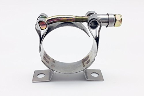 Autobahn88 Stainless Steel Hose T-Bolt Clamp with Stand Cradle, for Hose OD=2.25-2.5 (57-65mm), for BOSCH 044 Fuel Pump, Filter, Plumbing (Pack of 2)