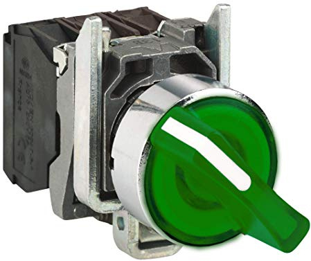 Schneider Electric XB4 Wahlschalter 3-Stufen komplette Einheit, beleuchtet, 120V, 1 Schließer + 1 Öffner Wurfwinkel 45°