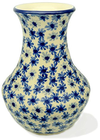 Bunzlauer keramik Vase Amphora, kegelförmig, 25 cm hoch (Dekor Kornblume)