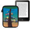 kwmobile Tasche für eReader - Neopren Hülle Schutzhülle Eule Baum Mehrfarbig Blau Braun - 17 x 12 x 2 cm Innenmaße
