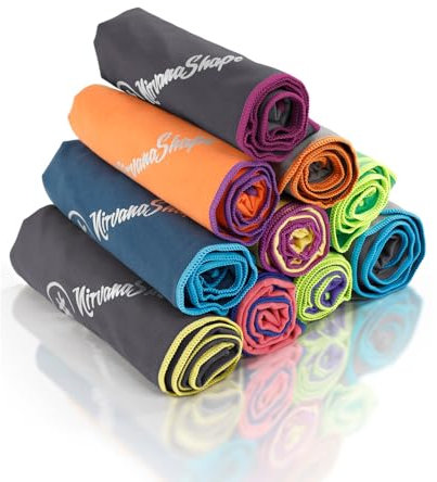 NirvanaShape Asciugamano Microfibra | 14 colori | 8 taglie | Asciugatura Rapida, Leggero, Assorbente | Asciugamano da Viaggio/Asciugamano da Bagno | Ideale per Viaggi, Spiaggia, Yoga, Sauna