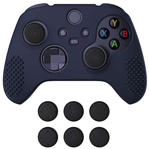 eXtremeRate PlayVital Cover Skin per Xbox Series X S Controller Joystick Custodia Protettiva Silicone Gomma Antiscivolo con 6 Copri Levette Analogiche(3D Borchiate Edizione)-Blu