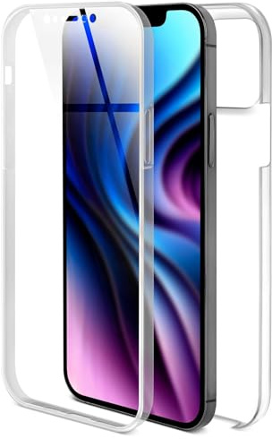 ONEFLOW Touch Case für iPhone 12/12 Pro Hülle 360 Grad Komplett Schutz beidseitig, Handyhülle mit Displayschutz, TPU Schutzhülle durchsichtig vorne und hinten stoßfest, Klar