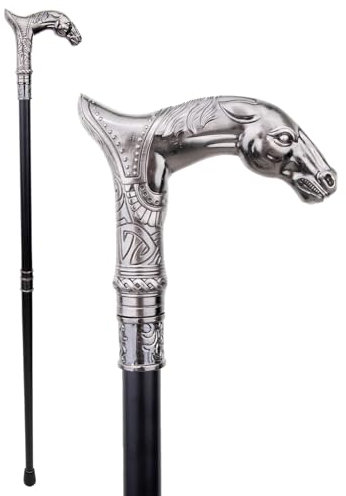 92cm Horse Head Swagger Cane/Walking Stick