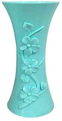 CUSROS Plastic Embossment Vase Flower Arrangement Pot Container Flower Holder for Home Office Decoration Light Blue One Size