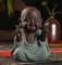Kleine niedliche Buddha-Statue aus Keramik, Mönch-Figur, kreatives Handwerk, Puppen, Ornamente, Geschenk, chinesische Keramikkunst und Kunsthandwerk (G)